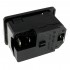 IEC C14 Plug with ON-OFF Toggle Switch and Fuse 250V 10A Black