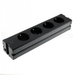 DIY Aluminum 4 ports Schuko Power Strip Black