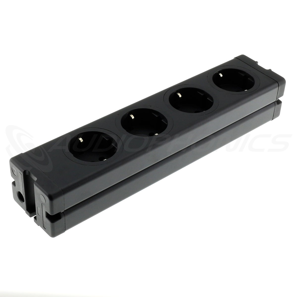 Multiprise DIY Aluminium 4 Ports Schuko Noir