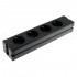 DIY Aluminum 4 ports Schuko Power Strip Black