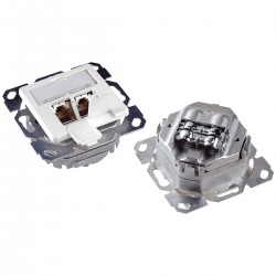 TELEGARTNER J00020A0500 Wall Plug 2x RJ45 Cat 6A