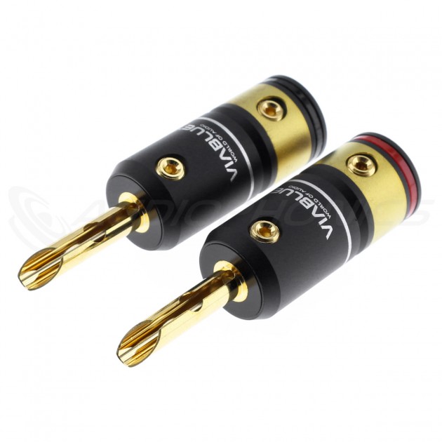 Viablue T6s Banana Plug Gold Plated O9 5mm Set X4 Audiophonics