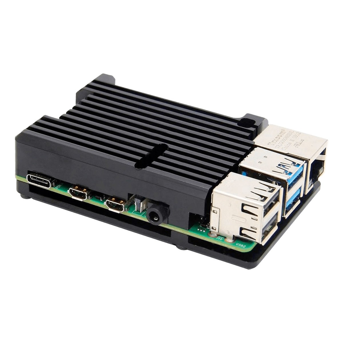 Aluminium Heatsink Case for Raspberry Pi 4 Black