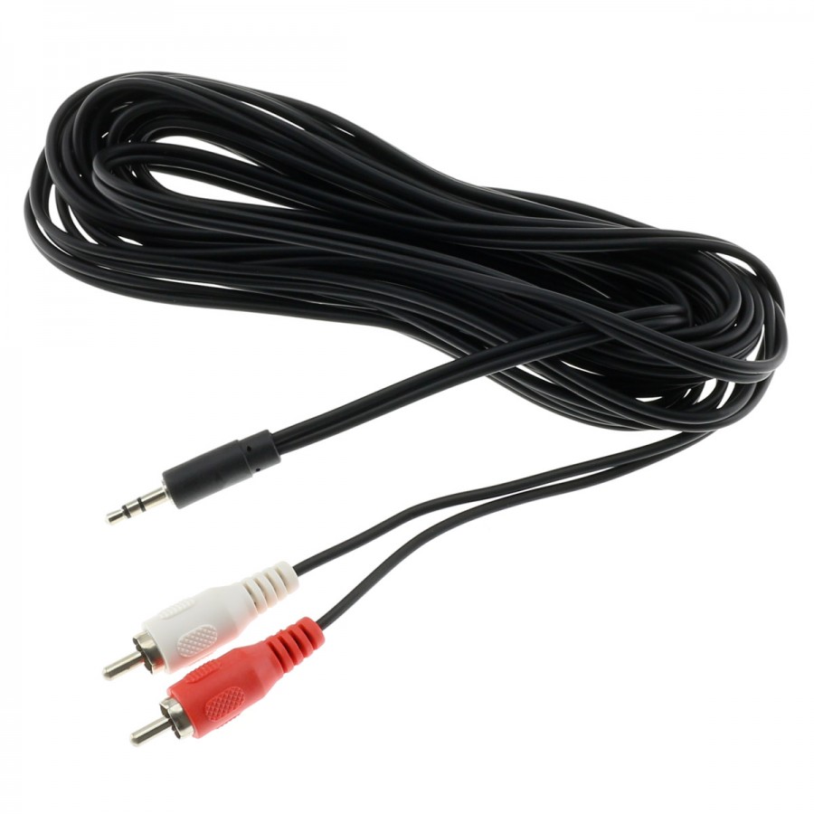 Audiophonics - Câble RCA Mono Mâle vers Jack 3.5mm Mono Mâle Cuivre Argent  Plaqué Or 1.5m