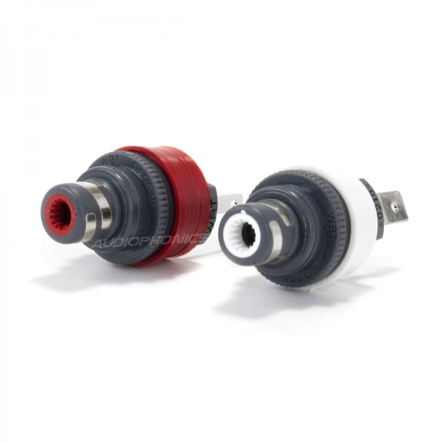 2x WBT-0210 CU Cinch-Einbaubuchsen rot+weiß Nextgen RCA mounting sockets 2 pcs 