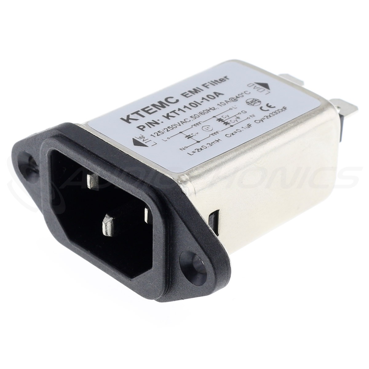 IEC C14 Socket Power Filter EMI / RFI 230V 10A