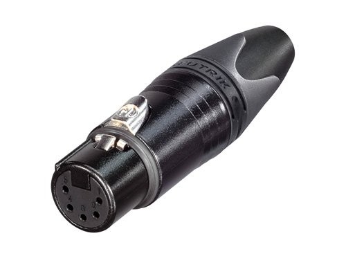 NEUTRIK NC5FXX-B Gold Plated 5 Way Female XLR Connector Ø8mm (Unit)