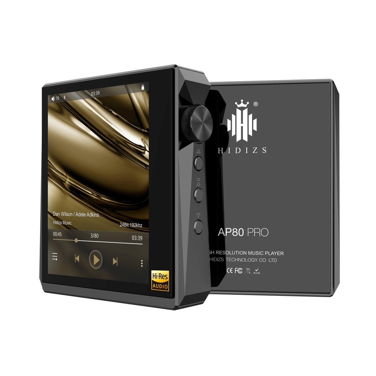 HIDIZS AP80 PRO Baladeur Numérique HiFi DAC Double ES9218P 32Bit/384kHz DSD Bluetooth aptX Noir