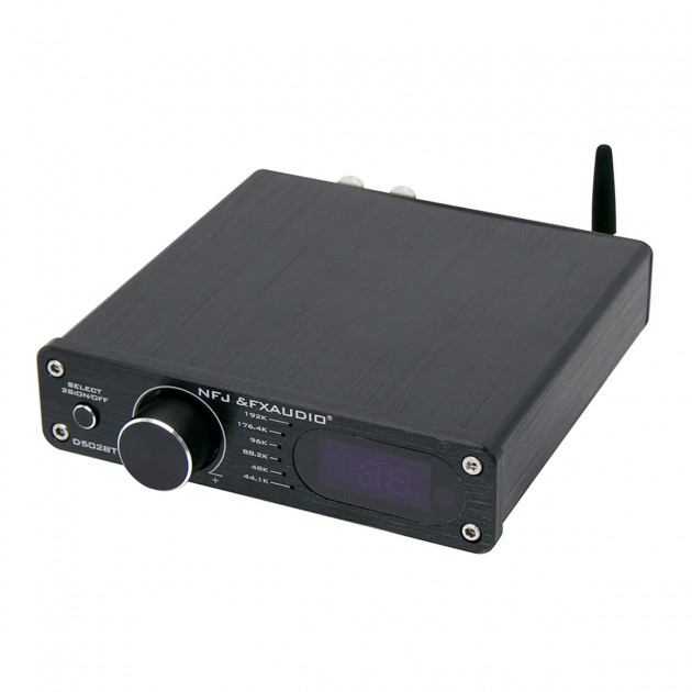 FX-AUDIO D502BT Amplifier FDA TAS5342A Subwoofer Output Bluetooth 5.0 2x60W  4 Ohm Black - Audiophonics