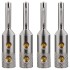 VIBORG VB401S Fiches Banane Cuivre Pur Plaqué Argent Ø4mm (Set x4)