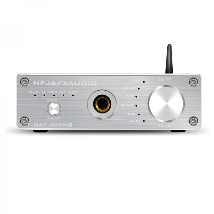 Fx Audio Dac X6 Mkii Dac Headphone Amplifier Bluetooth 5 0 Aptx Es9018 Qcc3008 24bit 192khz Silver Audiophonics