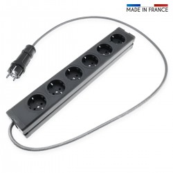 AUDIOPHONICS Power Distributor Schuko 6 Plugs Aluminum 1.2m Black