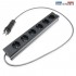 AUDIOPHONICS Multiprise Schuko 6 Ports Aluminium 1.2m Noir