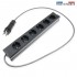 AUDIOPHONICS Power Distributor Schuko 6 Plugs Aluminum 1,2m Black