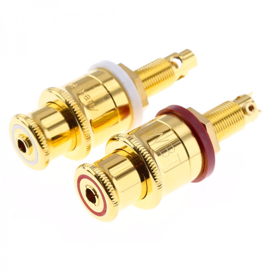 WBT0702.01 Speaker Terminals Gold Plated Copper (Pair) Audiophonics