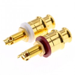 WBT-0234 Embase RCA pour PCB à souder Cuivre OFC plaqué Or Blanc