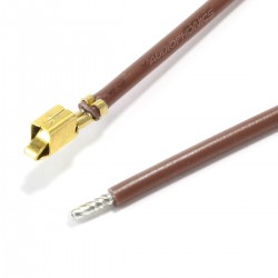 VH 3.96mm Cable Female to Bare wire 1 Pole No Casing Gold-Plated 40cm Brown (x10)