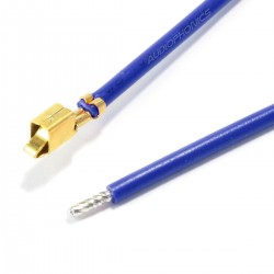 VH 3.96mm Cable Female to Bare wire 1 Pole No Casing Gold-Plated 40cm Blue (x10)