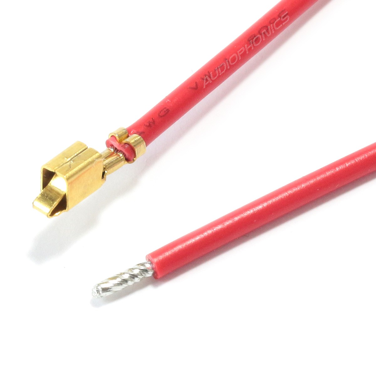 VH 3.96mm Cable Female to Bare Wire 1 Pole No Casing Gold Plated 20cm Red (x10)