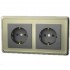 FURUTECH FP-SWS-D (R) Rhodium plated dual Schuko Wall plate
