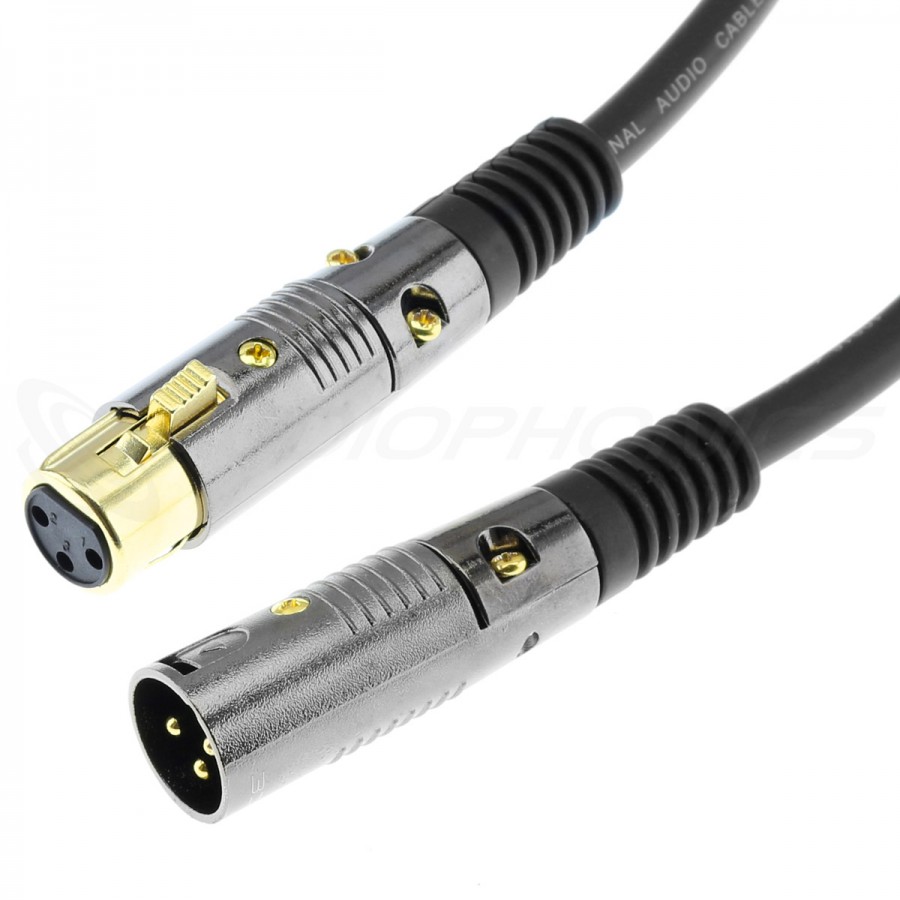 Câble de Modulation XLR Femelle vers XLR Mâle Plaqué Or 1.31mm²