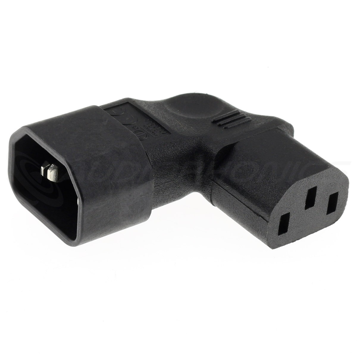 Adaptateur Connecteur Secteur IEC C14 vers IEC C13 Coudé Plat - Audiophonics