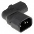 Power Connector Adapter IEC C14 to IEC C13 Flat Angled