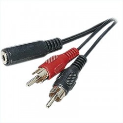 Câble de Modulation JACK femelle 3.5mm - 2 RCA Stéréo 0.20m