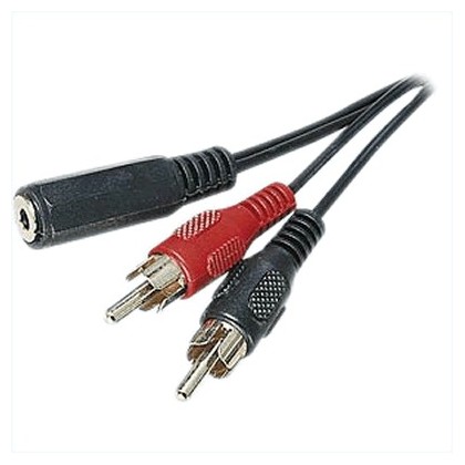 Câble de Modulation JACK femelle 3.5mm - 2 RCA Stéréo 0.20m