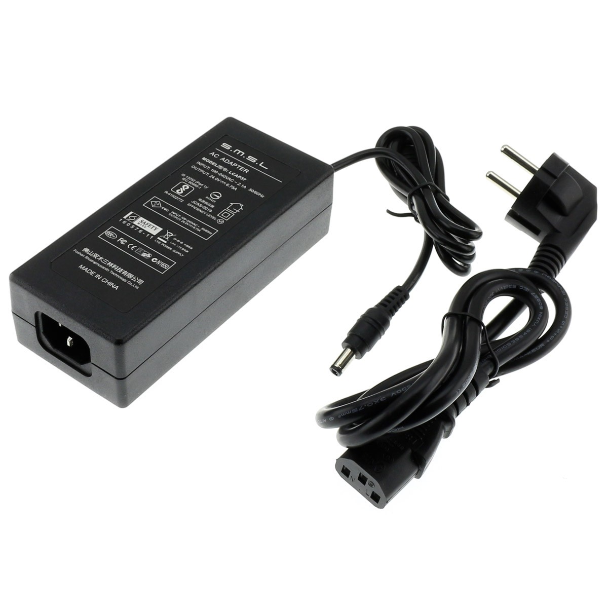 SMSL AC/DC Switching Power Adapter 100-240V AC to 24V 6.75A DC (AD18  Compatible) Audiophonics