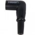 HICON HI-XCM3AN-BLK 90° Angled 3 Way Male XLR Connector Ø8mm (Unit)