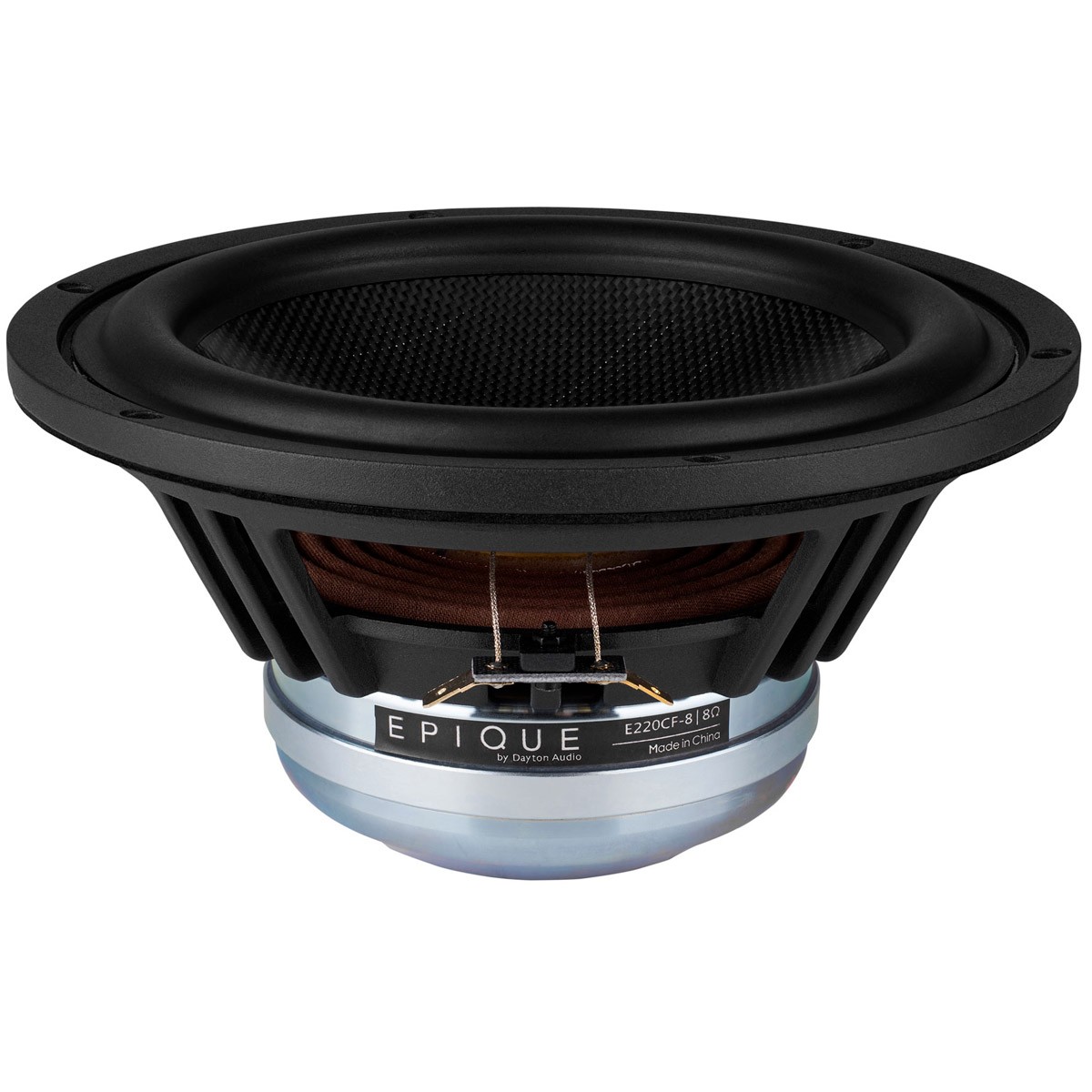 DAYTON AUDIO EPIQUE E220CF-8 Haut-Parleur de Grave Fibre de Carbone 150W 8 Ohm 91dB 25Hz - 4500Hz Ø20.3cm