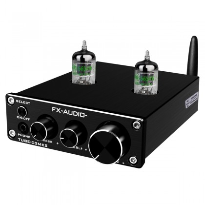 FX-AUDIO TUBE-03 MKII Stereo Tube Preamplifier NE5532 / JRC4556 Bluetooth 5.0 Black