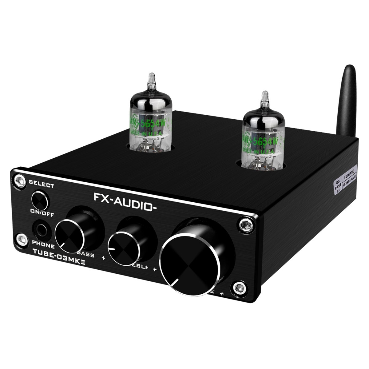 FX-AUDIO TUBE-03 MKII Préamplificateur à Tubes Stéréo 6K4 / JRC4556 Bluetooth 5.0 Noir