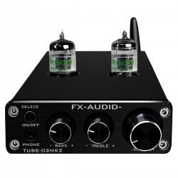 FX-AUDIO TUBE-03 MKII Stereo Tube Preamplifier NE5532 / JRC4556 Bluetooth 5.0 Black