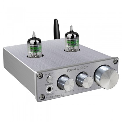 FX-AUDIO TUBE-03 MKII Stereo Tube Preamplifier NE5532 / JRC4556 Bluetooth 5.0 Silver