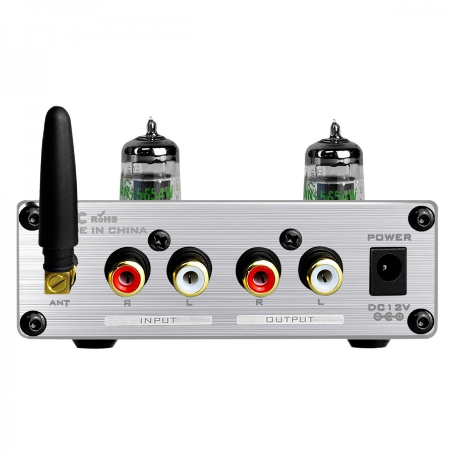 Préampli Bluetooth à Tubes 6J1 - Réglage Aigus/graves - Entrées RCA Et 3,5 Mm - Pour Ampli Ou Enceintes Actives