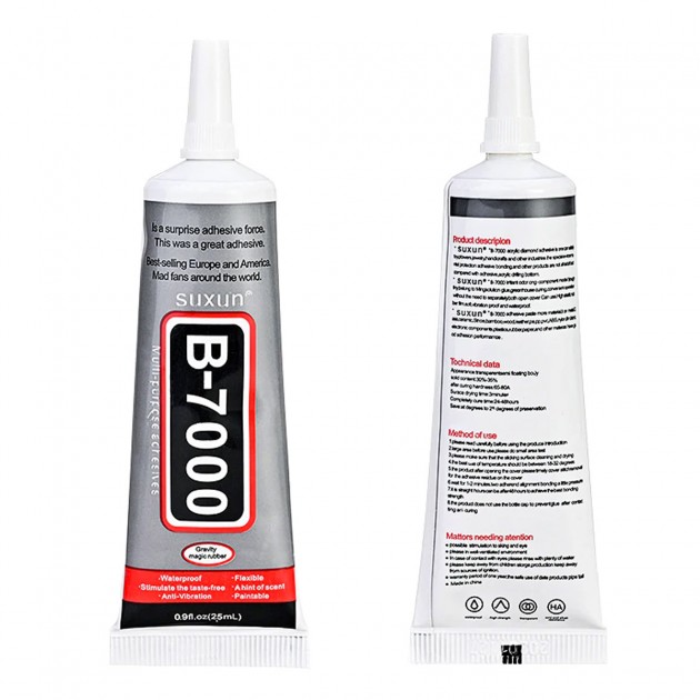 E8000- transparent - Colle B7000 adhésive claire, liquide, 15ml