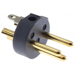 VIABLUE T6S XL Connecteur XLR Mâle 3 Pôles Plaqué Or 24k Ø12mm Noir (Unité)