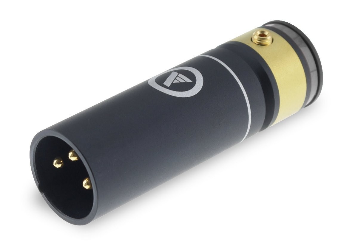 VIABLUE T6S XL Gold Plated 24k 3 Way Male XLR Connector Ø12mm Black (Unit)