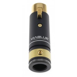 VIABLUE T6S XL Gold Plated 24k 3 Way FEMALE XLR Connector Ø12mm Black (Unit)