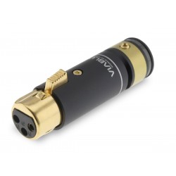 VIABLUE T6S XL Gold Plated 24k 3 Way FEMALE XLR Connector Ø12mm Black (Unit)