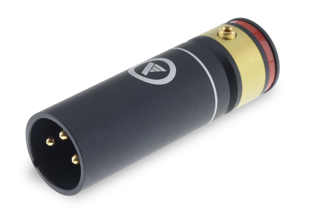 VIABLUE T6S XL Gold Plated 24k 3 Way Male XLR Connector Ø12mm Red (Unit)