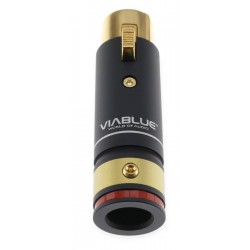 VIABLUE T6S XL Connecteur XLR Femelle 3 Pôles Plaqué Or 24k Ø12mm Rouge (Unité)