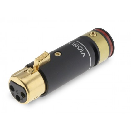 VIABLUE T6S XL Connecteur XLR Femelle 3 Pôles Plaqué Or 24k Ø12mm Rouge (Unité)