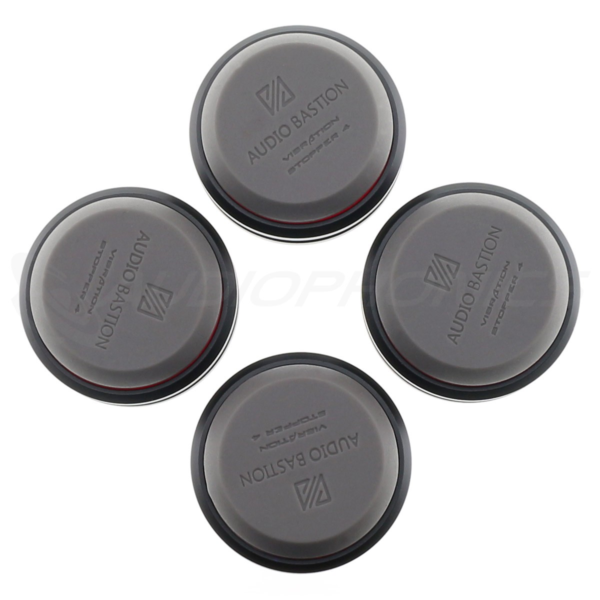 AUDIO BASTION REDLINE DAMPER PLUS+ Anti Vibration Damping Pads Aluminum / Silicone 49 x 20mm (Set x4)