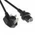 Power Cable IEC C15 to Male UK Type G Angled 3x1mm² 1.8m