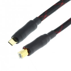 Câble USB-B vers USB-A Cuivre Plaqué Or Blindé 1m