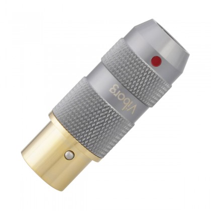 VIBORG XF-202G Connecteur XLR Femelle 3 Pôles Cuivre Pur Plaqué Argent / Or Ø11mm Rouge (Unité)