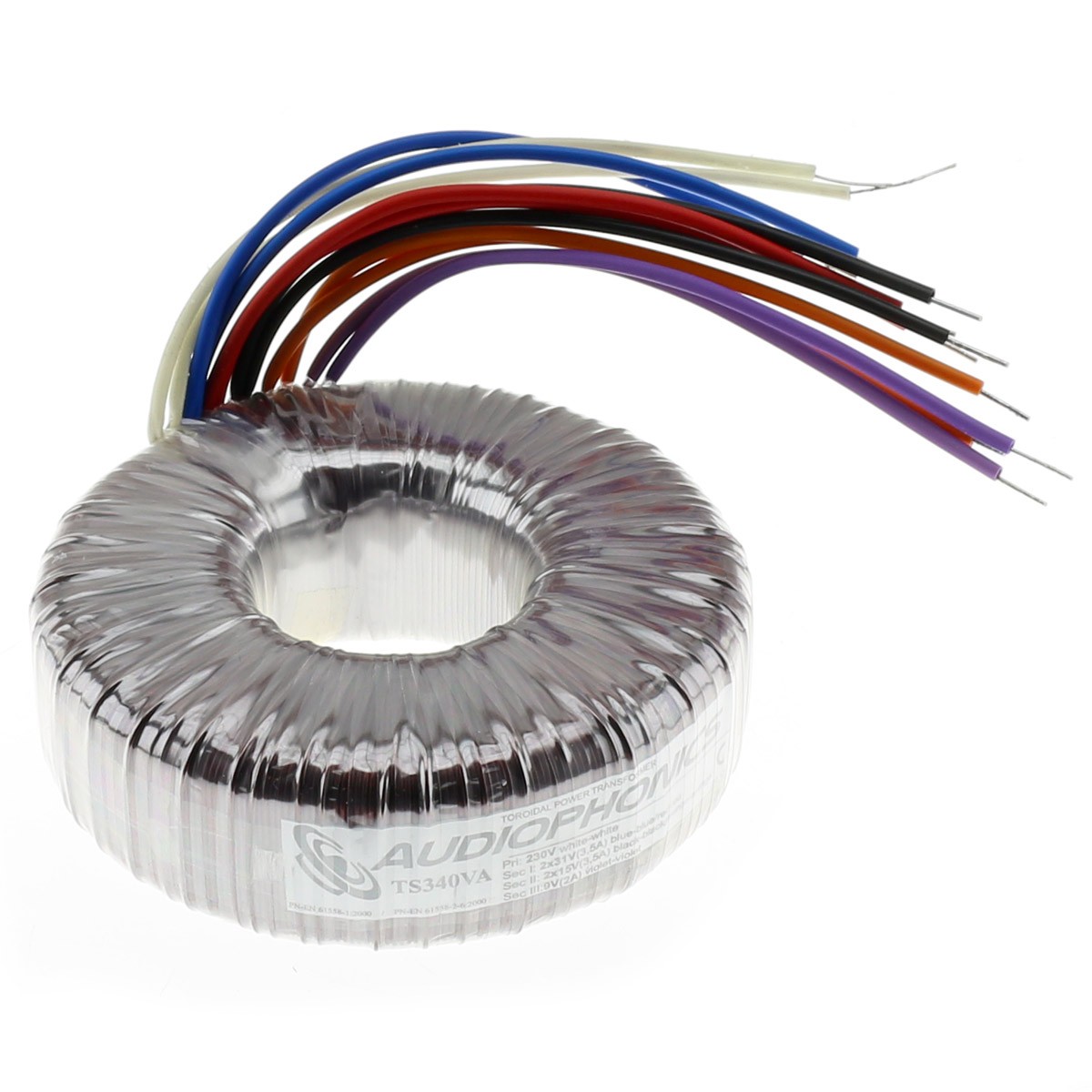 Toroidal Transformer 340VA 230V to 2x31V 2x15V 1x9V